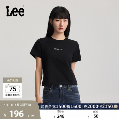 Lee26春夏新品舒适版圆领Logo印花图案女短袖T恤潮流LWT0122394LE