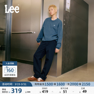 斜纹布潮舒适男士 Lee经典 保暖休闲裤 秋冬抓绒休闲宽松直筒裤