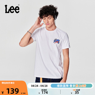 Lee24春夏新品 素印花男圆领短袖 型篮球元 标准版 T恤休闲潮流