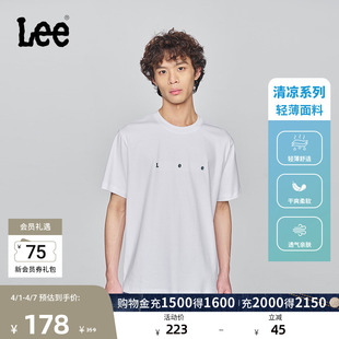 圆领刺绣Logo男轻薄短袖 T恤休闲潮LMT010165207 舒适版 Lee商场同款