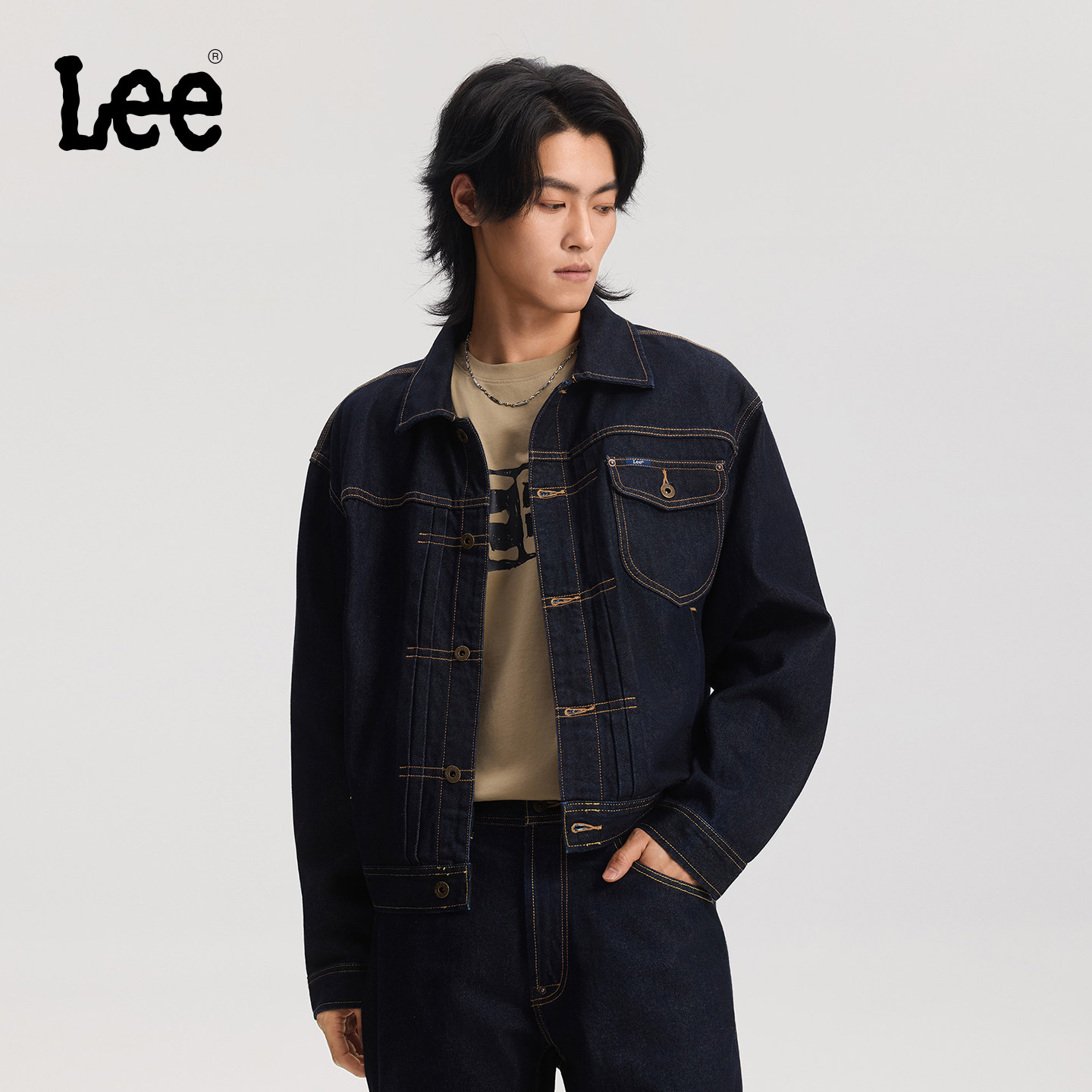 【NCT JAEMIN同款】Lee101J 西部牛仔夹克101周年庆典清水洗款男