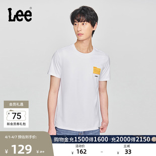 短袖 T恤休闲潮流LMT0098144LE 圆领Logo字母印花图案男士 Lee标准版