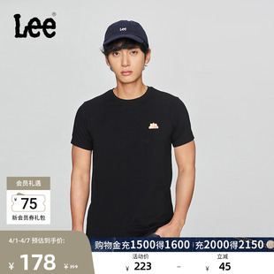短袖 Lee商场同款 T恤休闲潮流 圆领渐变效果印花Logo男士 经典 修身 版