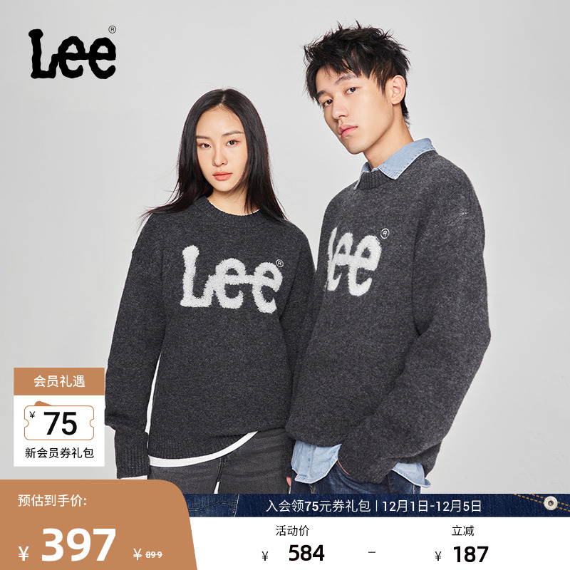 Lee提花大Logo男女同款毛衣