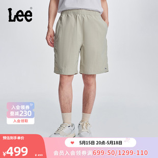 休闲短裤 Lee商场同款 24春夏新品 松紧腰抽绳尼龙男款 LMB241908203