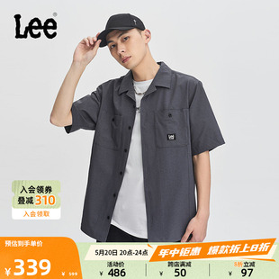 衬衫 Lee24春夏新品 Logo灰色男短袖 353 舒适版 休闲潮LMT008137205