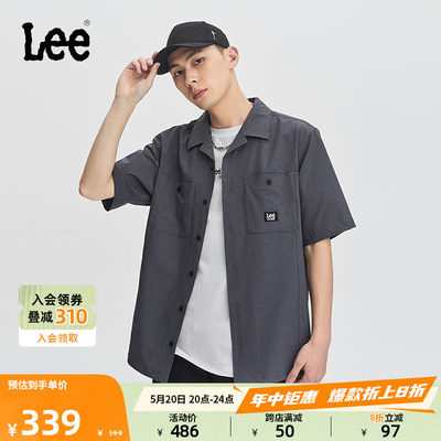 Lee舒适灰色男短袖衬衫
