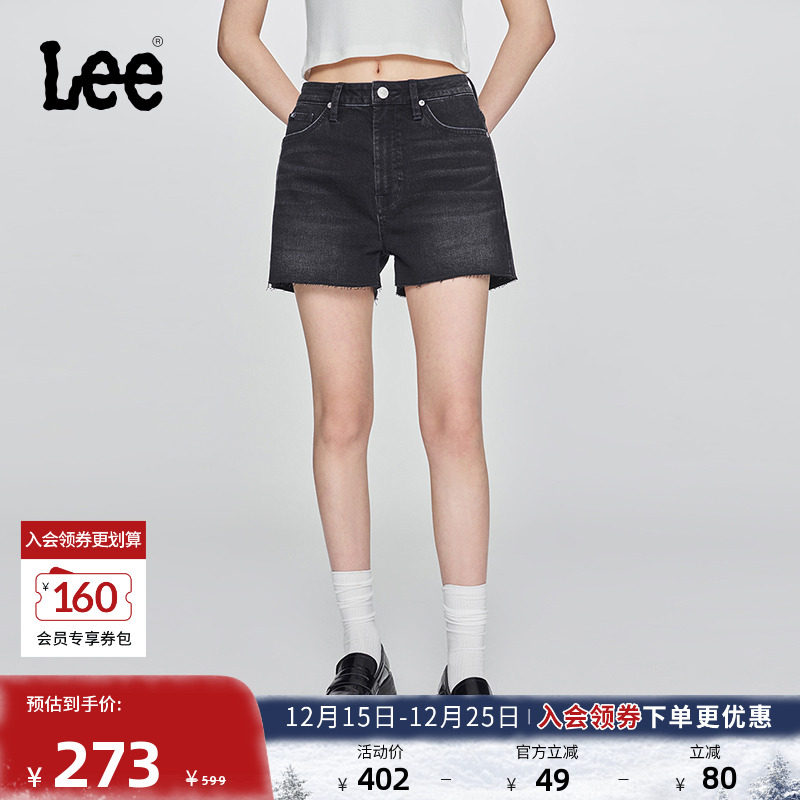 经典五袋款设计 下摆有毛边细节