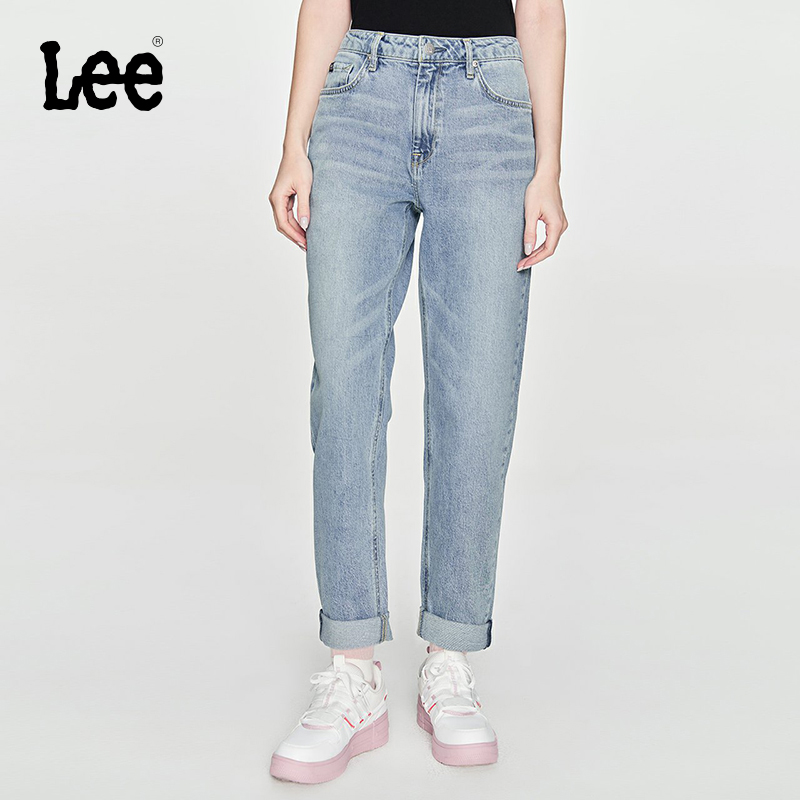Lee窄脚五袋款黑色女牛仔裤