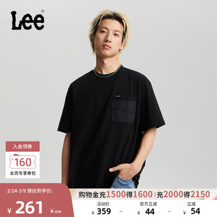 Lee26春夏新品宽松版圆领口袋设计男短袖T恤休闲潮LMT012229205