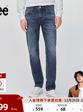 【张凌赫代言】Lee25秋冬新723修身中腰直筒五袋款深蓝色男牛仔裤