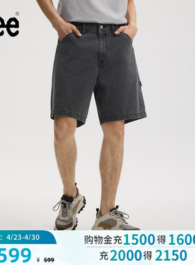 Lee商场同款26春夏新品卡朋特工装百慕大牛仔短裤深灰色男休闲潮
