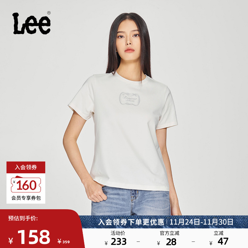 Lee标准版圆领蛇纹印花短袖T恤