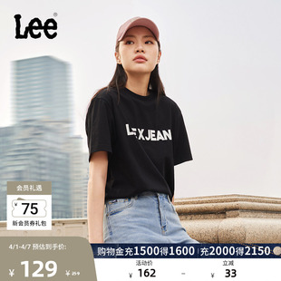 Lee舒适版 圆领字母印花男女同款 短袖 T恤休闲潮流LUT0098404LE 经典