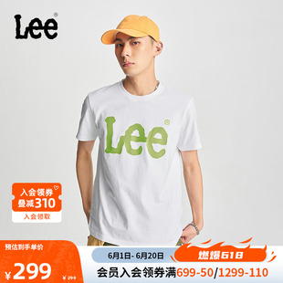 Lee商场同款 圆领大Logo男短袖 标准版 24春夏新品 T恤LMT0075193RX