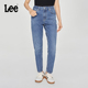 休闲潮A08029 Lee413标准高腰小直脚中蓝色女牛仔裤 张凌赫代言