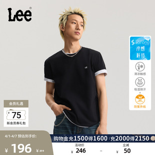 圆领小Logo贴布轻薄男短袖 T恤潮LMT012222202 标准版 Lee26春夏新品