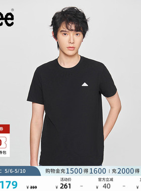 Lee商场同款经典圆领三角小Logo男士短袖T恤休闲潮流LMT010014K99