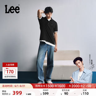 【761宽松阔腿凉凉裤-云水蓝】Lee26夏季新轻薄牛仔裤男复古中蓝