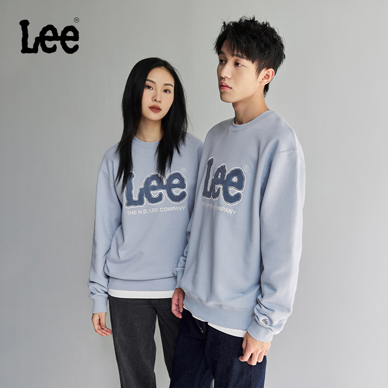 Lee韩国设计标准版圆领大Logo男女同款长袖卫衣休闲LUT010384207