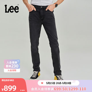 Lee商场同款经典多版型锥形黑色五袋款日常男牛仔裤潮流LMB1007