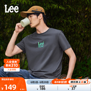 Lee24春夏新品 T恤潮LMT0053904LE 型镭射字母印花男圆领短袖 标准版