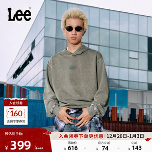 卫衣潮LMT010841204 Logo印花复古男连帽长袖 Lee25秋冬新品 舒适版