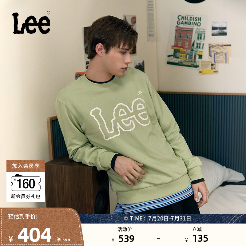 Lee舒适版圆领大Logo男卫衣