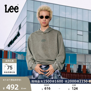 Lee舒适版 卫衣休闲潮流LMT010841204 字母Logo印花复古男连帽长袖