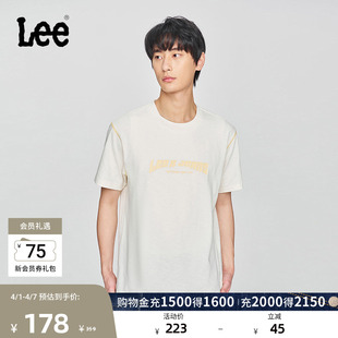 Lee舒适版 圆领字母Logo印花男士 短袖 T恤休闲潮流LMT009823204 经典
