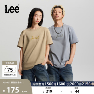 Lee26春夏新品 圆领Logo印花图案男女同款 短袖 T恤休闲潮流 舒适版