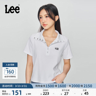 polo衫 翻领闪光徽标Logo女士短袖 休闲潮流LWT009859207 版 Lee修身