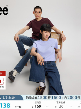 Lee圆领经典小Logo字母印花男女同款短袖T恤休闲潮流LUT0053984L
