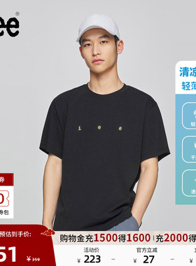 Lee商场同款25新品舒适版圆领刺绣Logo男轻薄短袖T恤LMT010171207