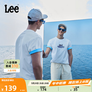 T恤休闲潮流LMT00812 型圆领Logo印花男短袖 舒适版 Lee24春夏新品