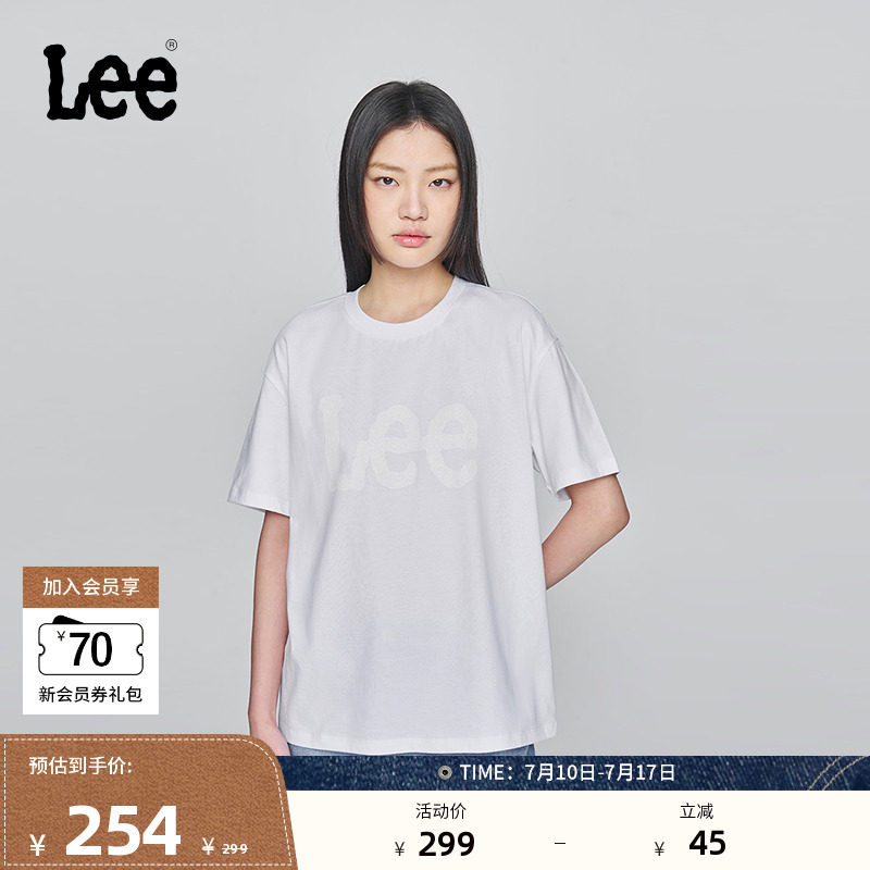 Lee圆领大Logo女短袖T恤