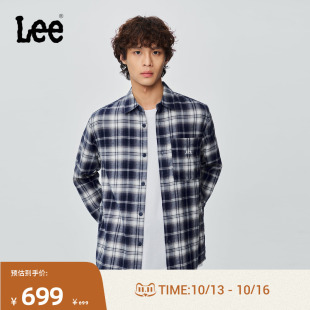 衬衫 Lee商场同款 小刺绣Logo设计格纹男长袖 舒适版 休闲 25秋冬新品