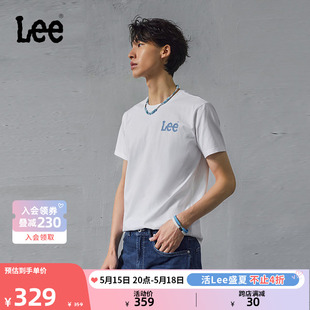 T恤LMT007521K99 Lee商场同款 修身 24春夏新品 版 圆领Logo印花男短袖