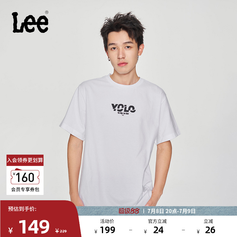 Lee印花Logo男短袖T恤