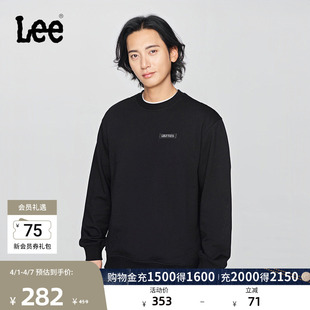 圆领金属Logo贴标男长袖 卫衣休闲潮流LMT010833204 经典 Lee舒适版