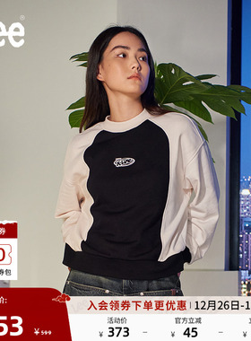 Lee舒适版圆领字母撞色设计黑色女长袖卫衣休闲潮流LWT008940204