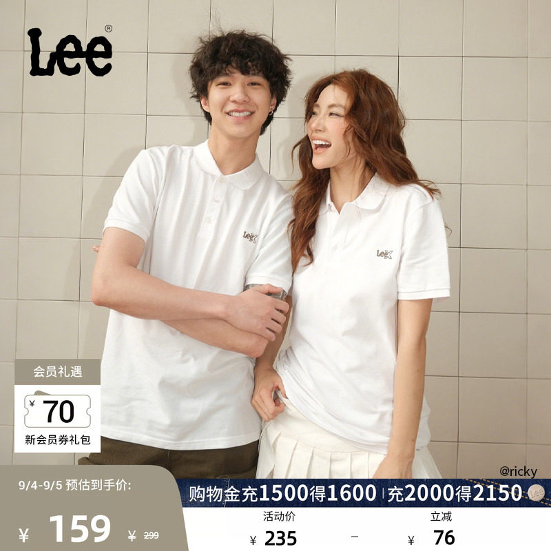 Lee标准版防晒紫外线刺绣Logo男女款凉感短袖polo衫LMT009839205图片