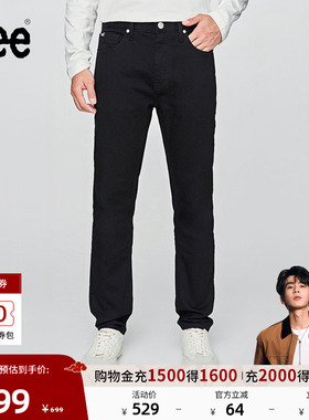 【张凌赫代言】Lee25秋冬新品709修身中腰锥形五袋款黑色男牛仔裤