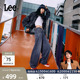 430超A阔腿牛仔裤 舒适五袋款 Lee经典 中深蓝色女潮 张凌赫代言