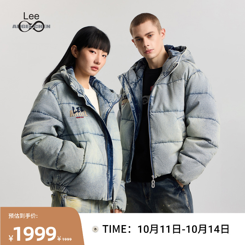 Lee IndiGO × ANGEL CHEN联名商场款25冬新连帽男女款羽绒服
