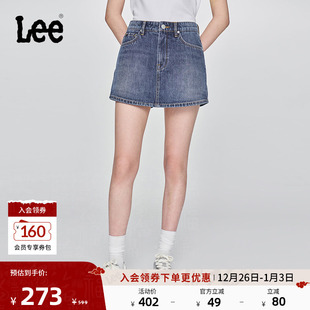 设计中蓝色女牛仔裙裤 五袋款 休闲潮流LWB009914101 经典 Lee25新品