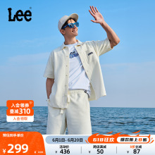 短裤 舒适版 LUB008152204 华夫格抽绳米白色男女同款 Lee24春夏新品