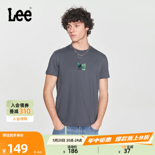 T恤潮LMT0053904LE 型镭射字母印花男圆领短袖 标准版 Lee24春夏新品