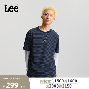 圆领条纹男短袖 T恤休闲LMT011948210 26春夏新舒适版 Lee商场同款