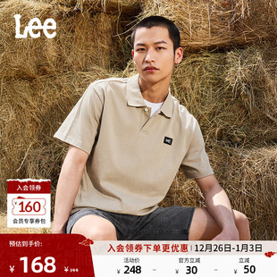 polo衫 防晒紫外线翻领Logo织标男凉感短袖 休闲潮 舒适版 Lee25新品